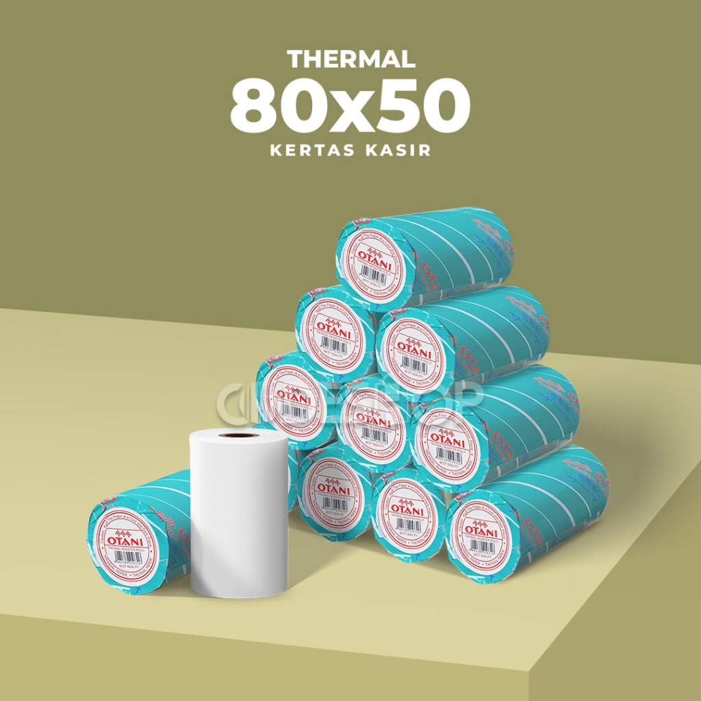 10 Roll Kertas Thermal Otani 80x50 mm / 79 x 50 mm Struk Kasir Cetak Hitam