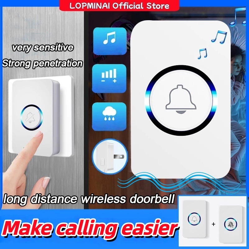 Bel pintu rumah tanpa kabel jarak jauh bel rumah wireless door bell waterproof bel rumah awet