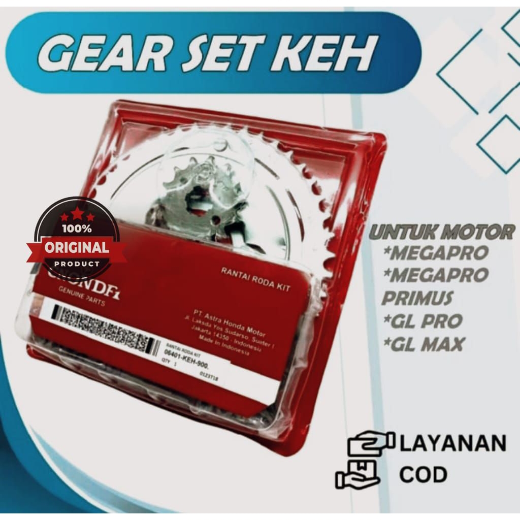 GEAR SET PLUS RANTE KEH HONDA MEGAPRO, MEGAPRO PRIMUS, GL PRO, GL MAX, ORI AHM