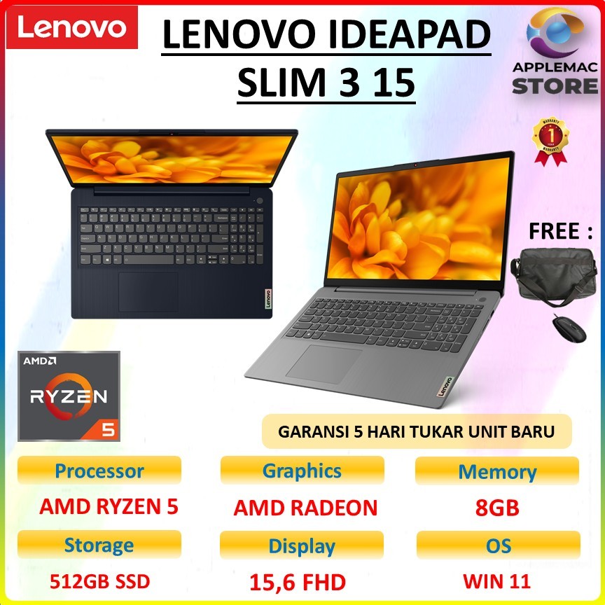 LENOVO IDEAPAD SLIM 3 15 RYZEN 5 7520 8GB 512GB W1115.6 FHD IPS