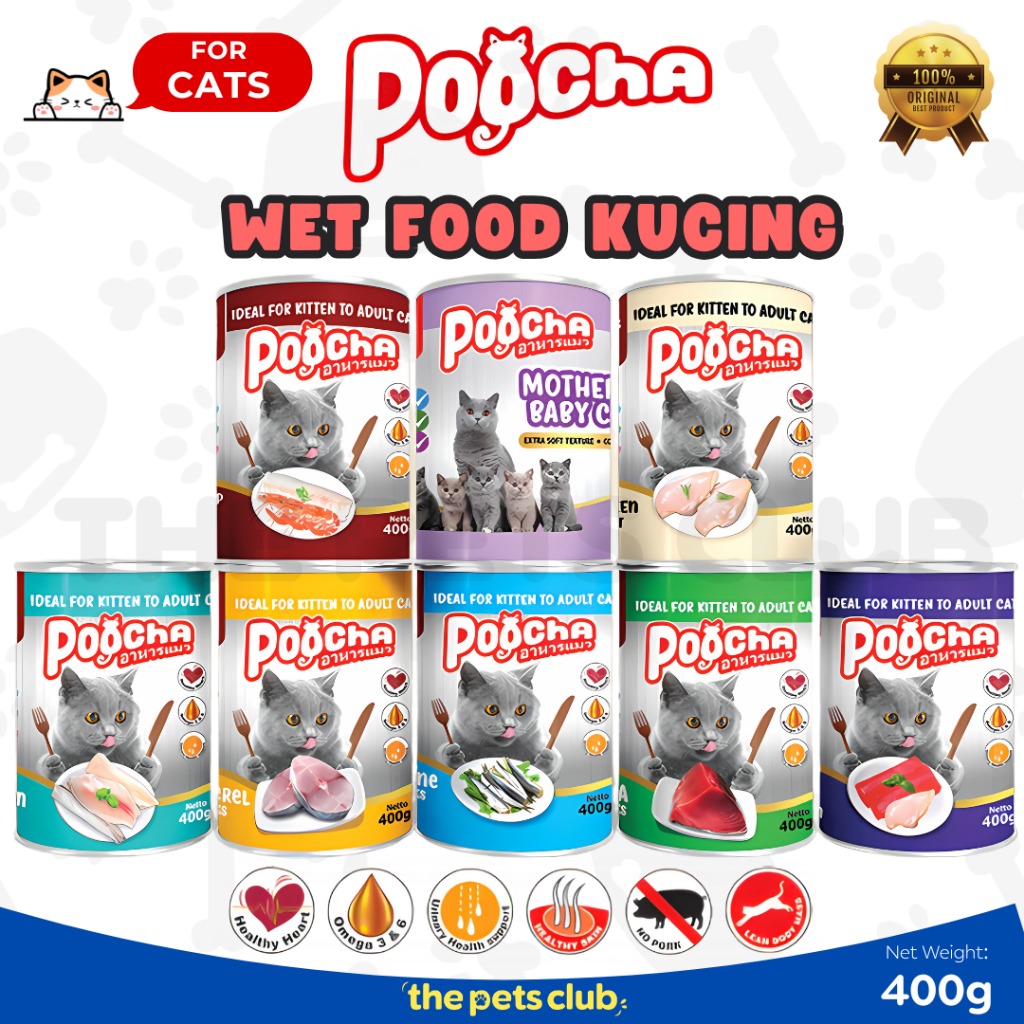 Makanan Basah Kucing Poocha Kaleng 400g | Wet Food Kucing | Cat Wet Food