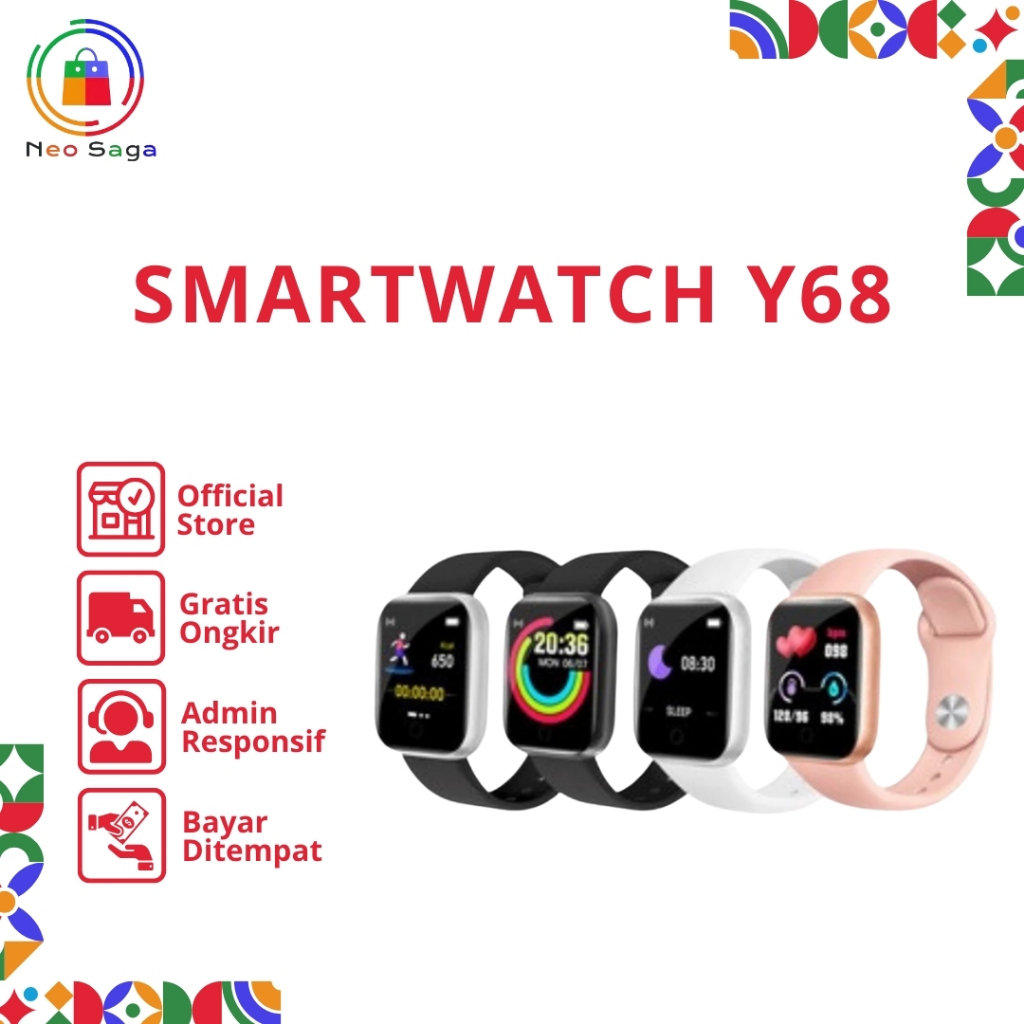 Smartwacth Y68S/D20 Macaron Smart Watch Y68 Macaron Jam Tangan Pintar
