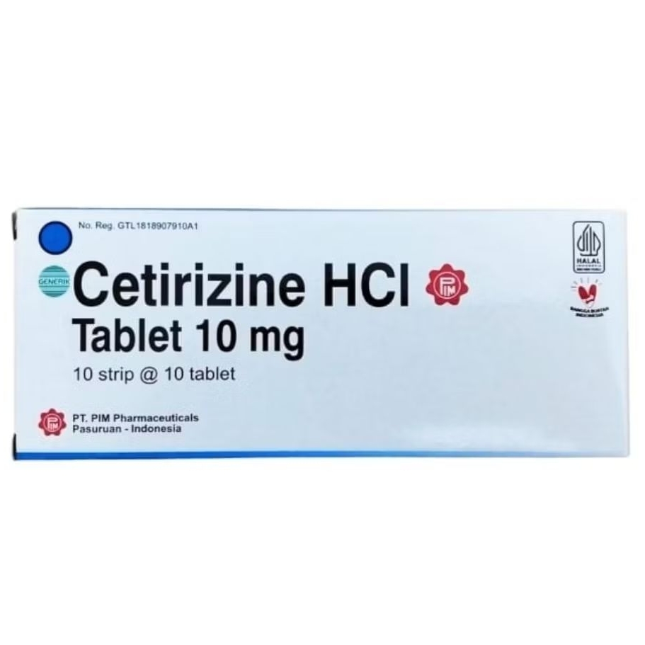 CETIRIZINE HCl Tablet 10mg (100's /Dus) - PIM