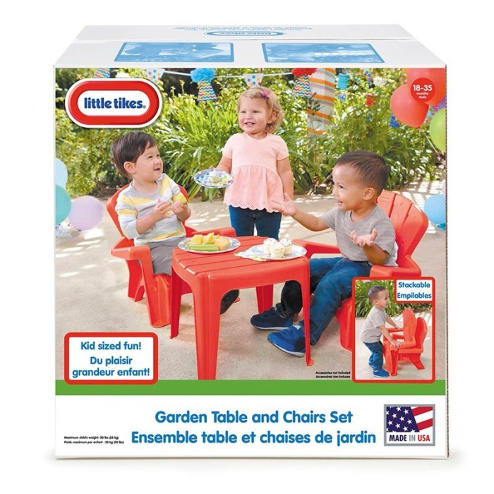 LITTLE TIKES GARDEN TABLE AND CHAIRS SET