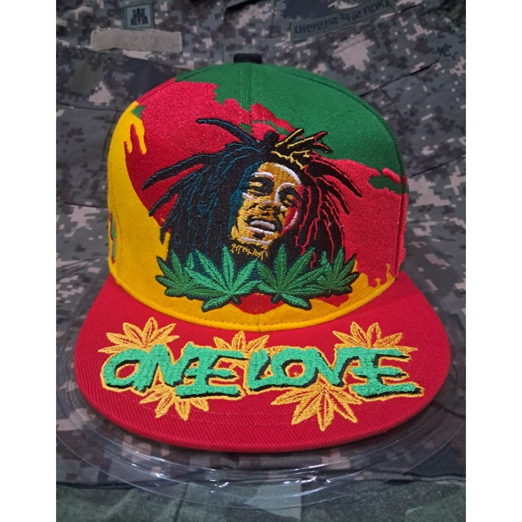 Topi Snapback Custom By Level Xero Bob Marley Limited Quantity seri 06 of 30 pcs Adjustable All Size