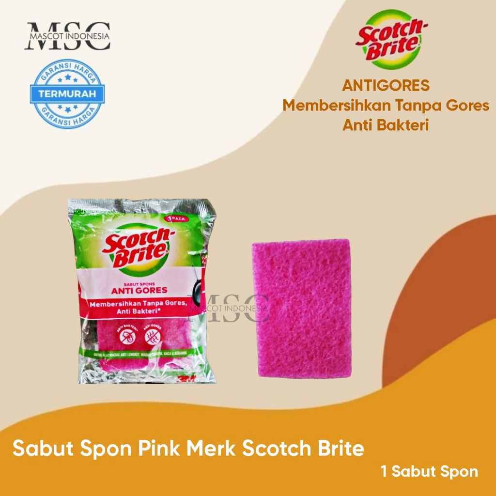 Spon Cuci Piring Scotch Brite Warna PINK | Sponge Cuci Piring | Spon Busa | Spon Tapas Cuci Piring |