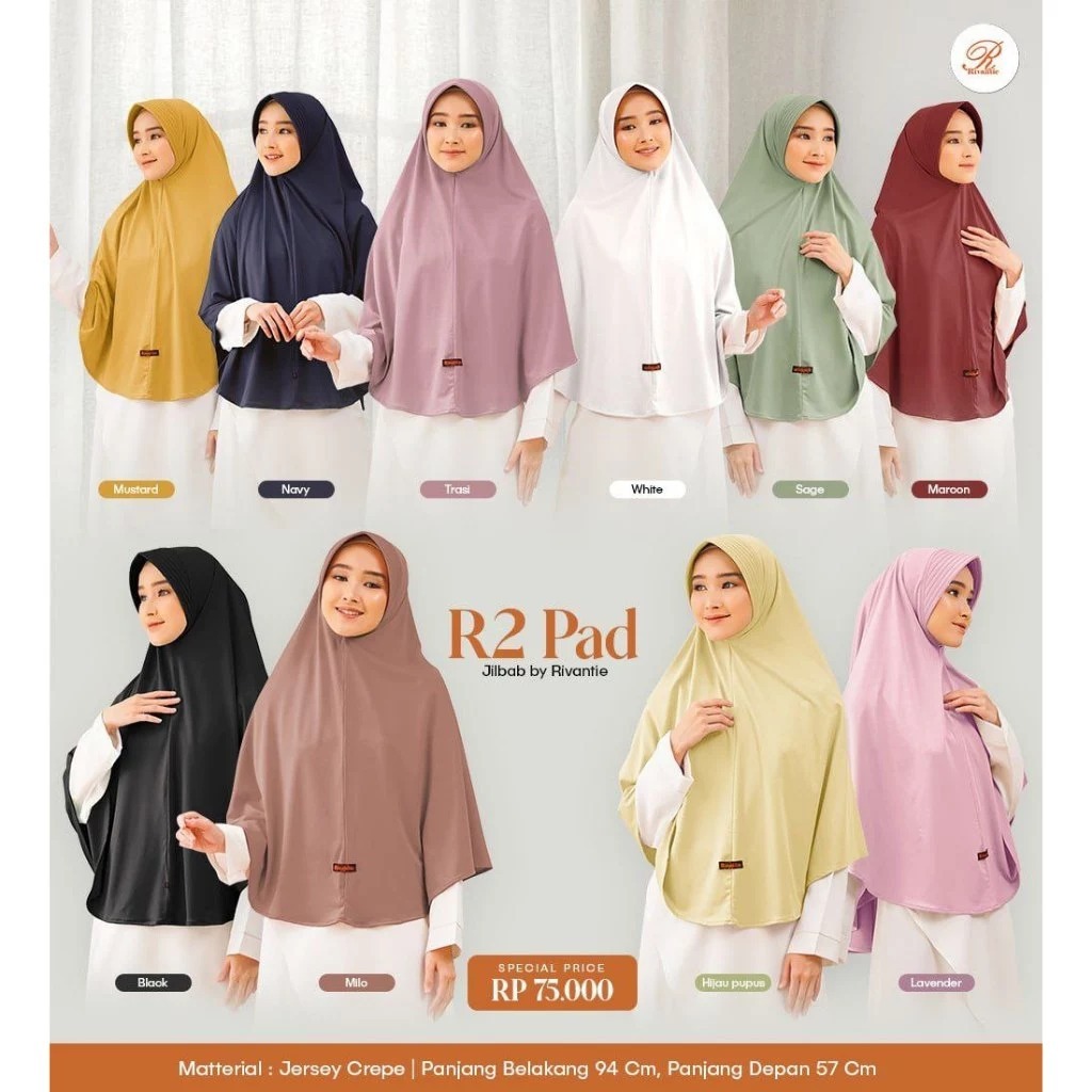 RIVANTIE HIJAB BERGO - R2 PAD ( HIJAB INSTAN )