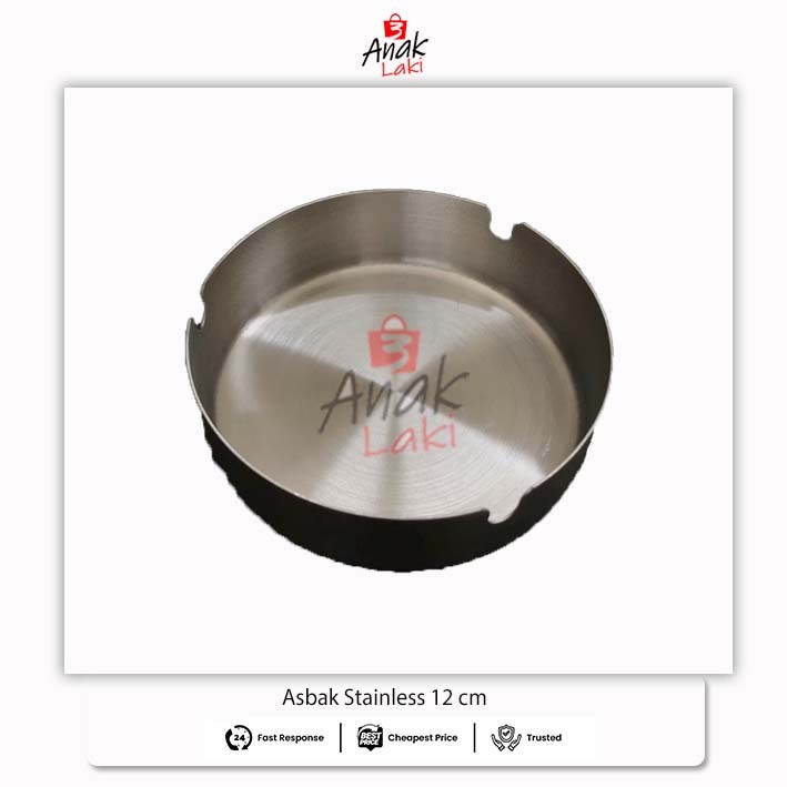 Asbak Rokok bentuk bulat Stainless Steel Tebal - Diameter (12 cm)