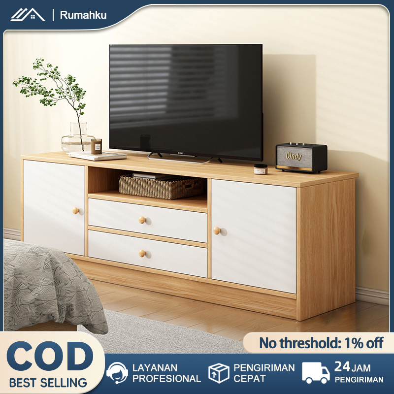 COD Meja TV  Kayu Rak TV Lemari TV Minimalis Modern Terbaru kayu TV SERBAGUNA  Bufet Tv Minimalis Ka