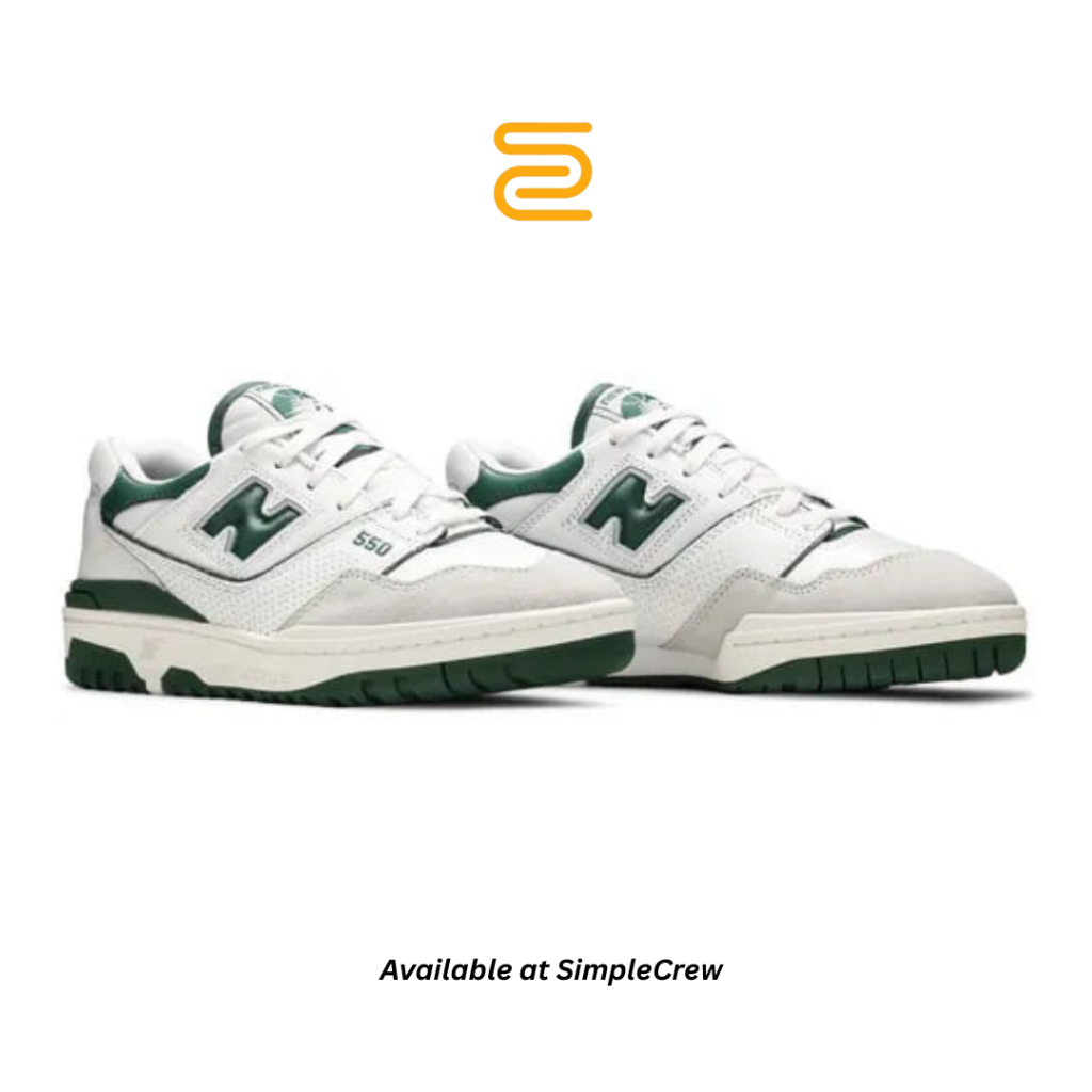 Simple Crew - Sepatu NB 550 White Green Authentic Sneakers