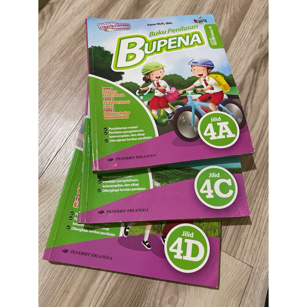 Bekas mulus buku penilaian BUPENA SD/MI 4 K13 Revisi Erlangga 4A,4c,4D