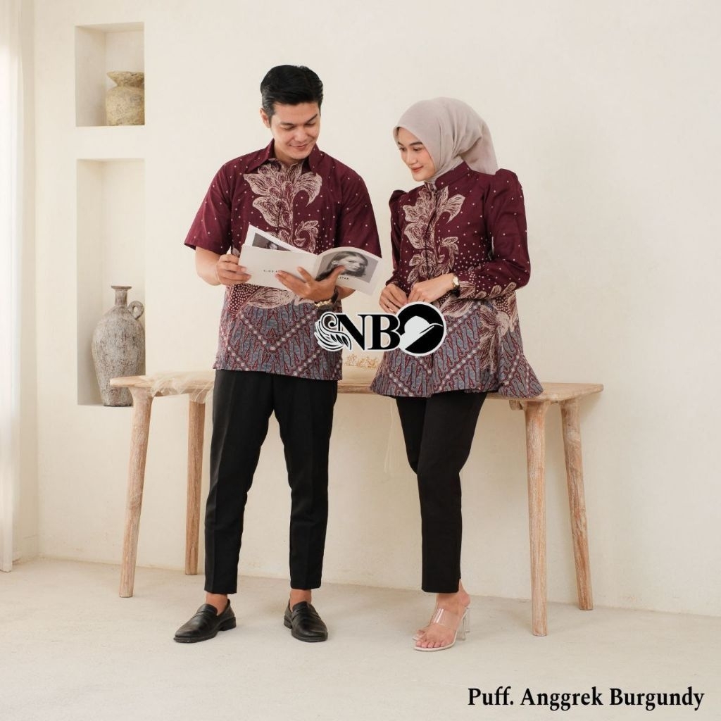 Batik Couple Modern Set Pakaian Couple Blouse Batik Couple Blouse Modern Atasan Batik Wanita Jumbo