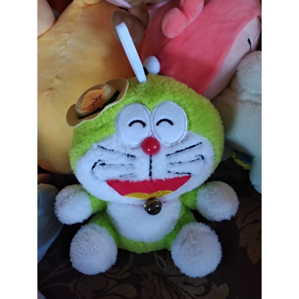 boneka Doraemon hijau bulu 20cm nb