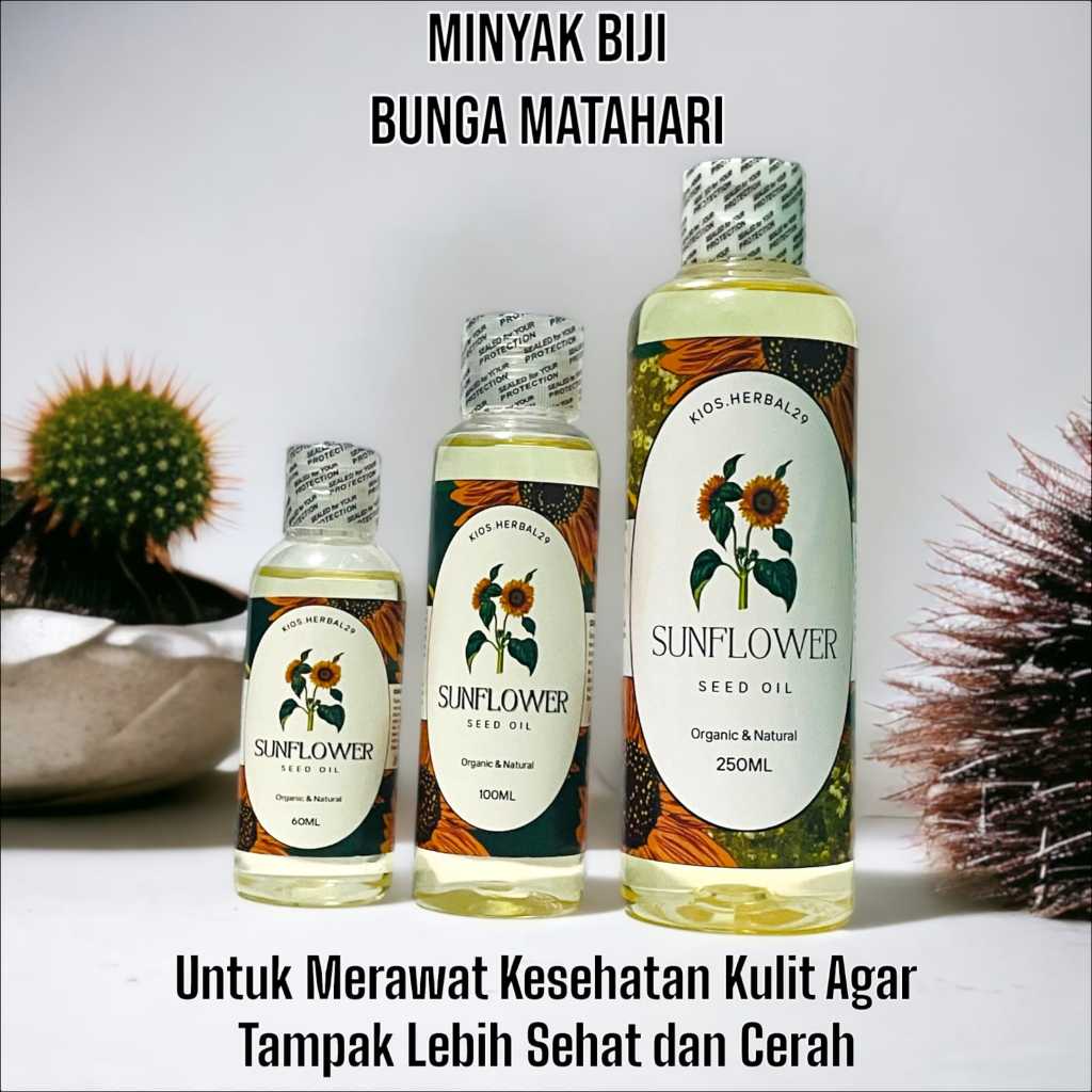 

Sunflower Seed Oil Murni 100% Minyak Biji Bunga Matahari Perawatan Kulit