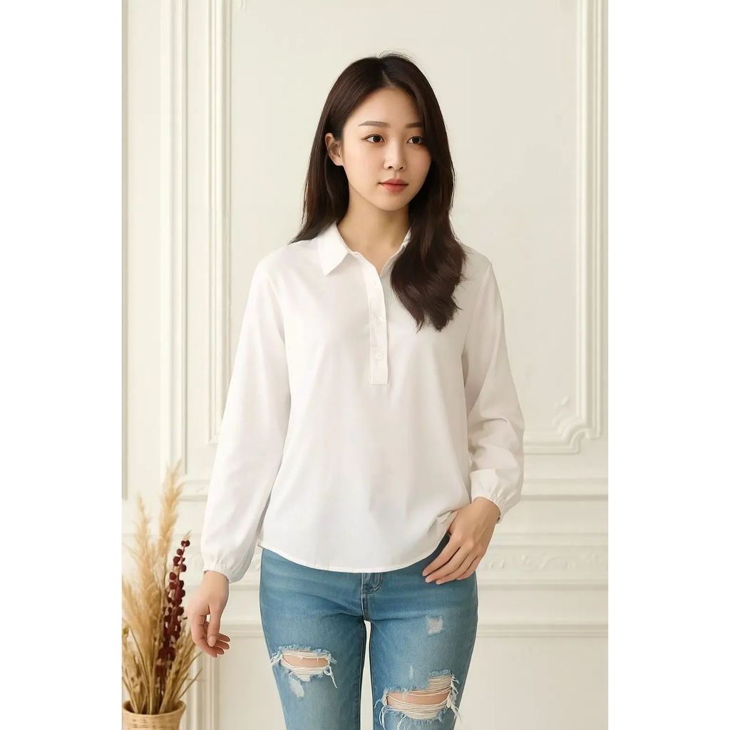 ATASAN BLOUSE KEMEJA WANITA TIFFANY TERBARU KOREAN STYLE / ATASANJ KEMEJA WANITA KEKINIAN BAHAN CRIN