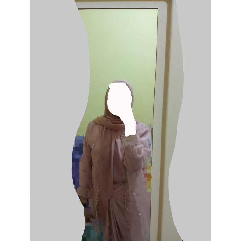 One set Jemma Organza, baju kondangan soft pink