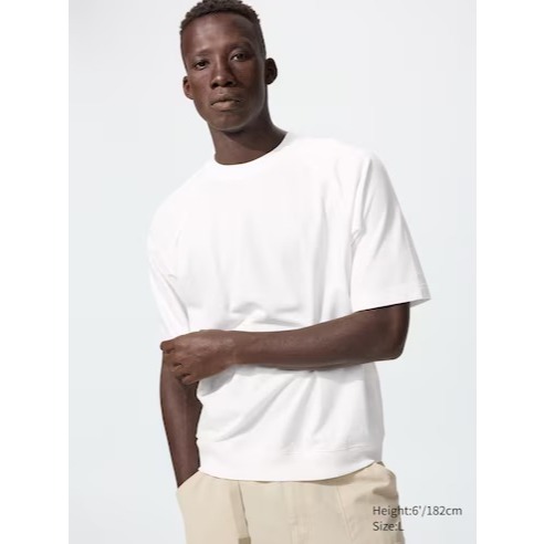 Kaos Uniqlo T-Shirt Katun Washed Oversize Kerah Bulat 477199 Original Kaos pria kasual oversize