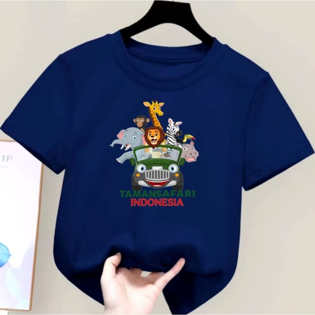 KAOS ATASAN TAMAN SAFARI INDONESIA/BAJU ANAK LAKI LAKI/BAJU ANAK PEREMPUAN USIA1-12TAHUN DAN DEWASA