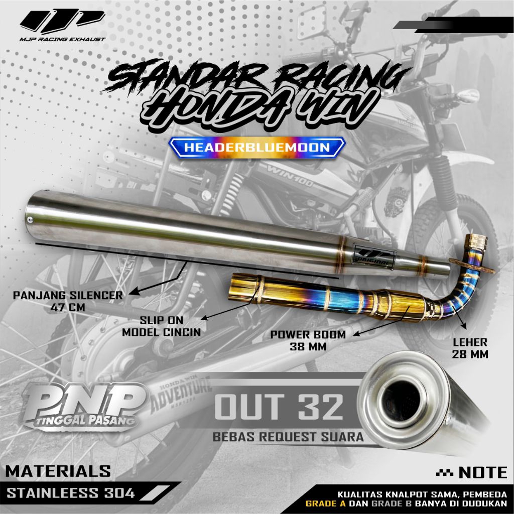 KNALPOT STD RACING HONDA WIN 100 BLUEMOON