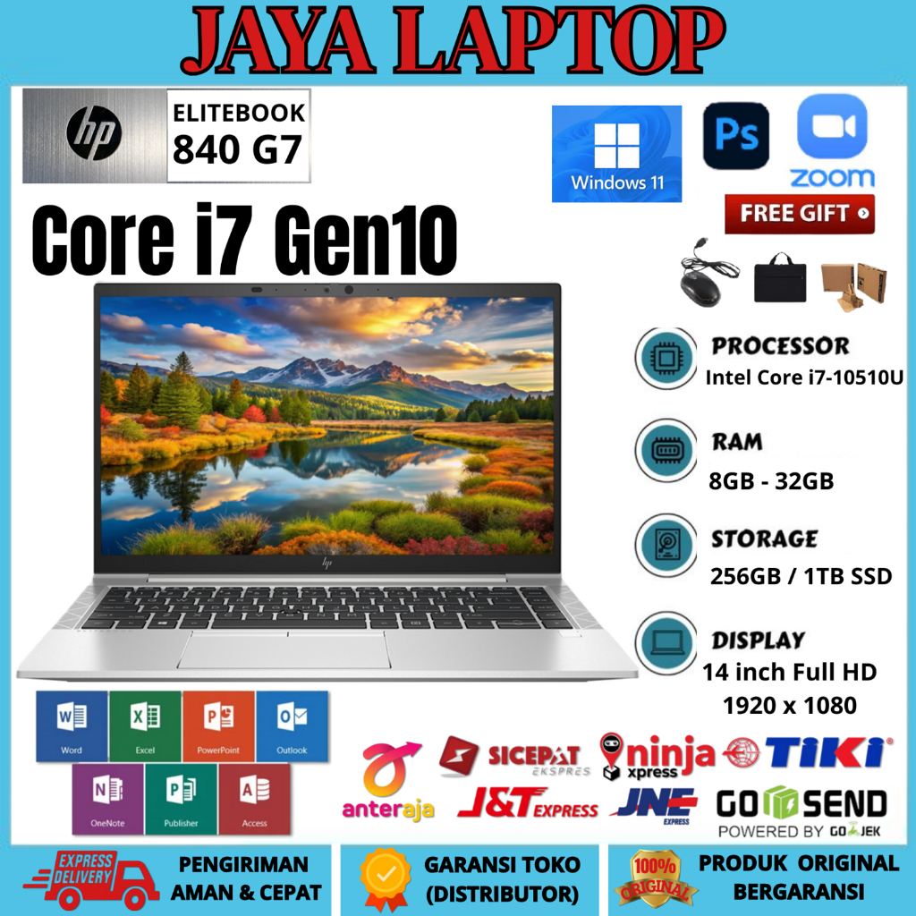 LAPTOP HP ELITEBOOK 840 G7 Core i7 Gen10 RAM 32GB/1TB FREE TAS DAN MOUSE