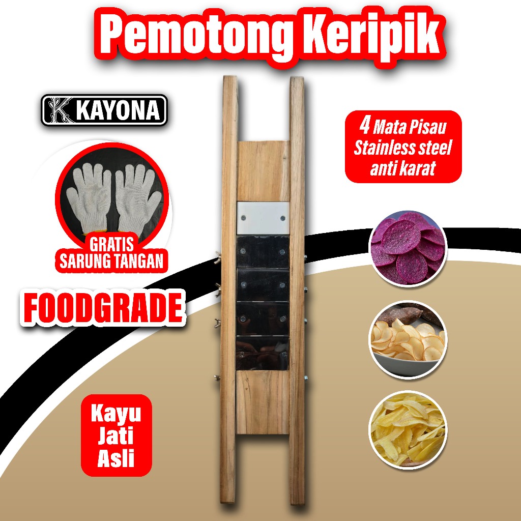 Pemotong Keripik pisang 4 pisau tajam