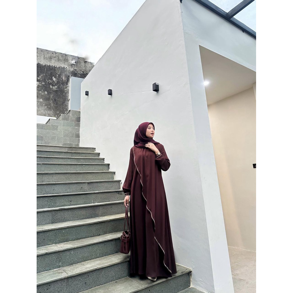 023 | Gamis Polos Syari Jumbo | Gamis Simple Elegan | Gamis Payet 2025