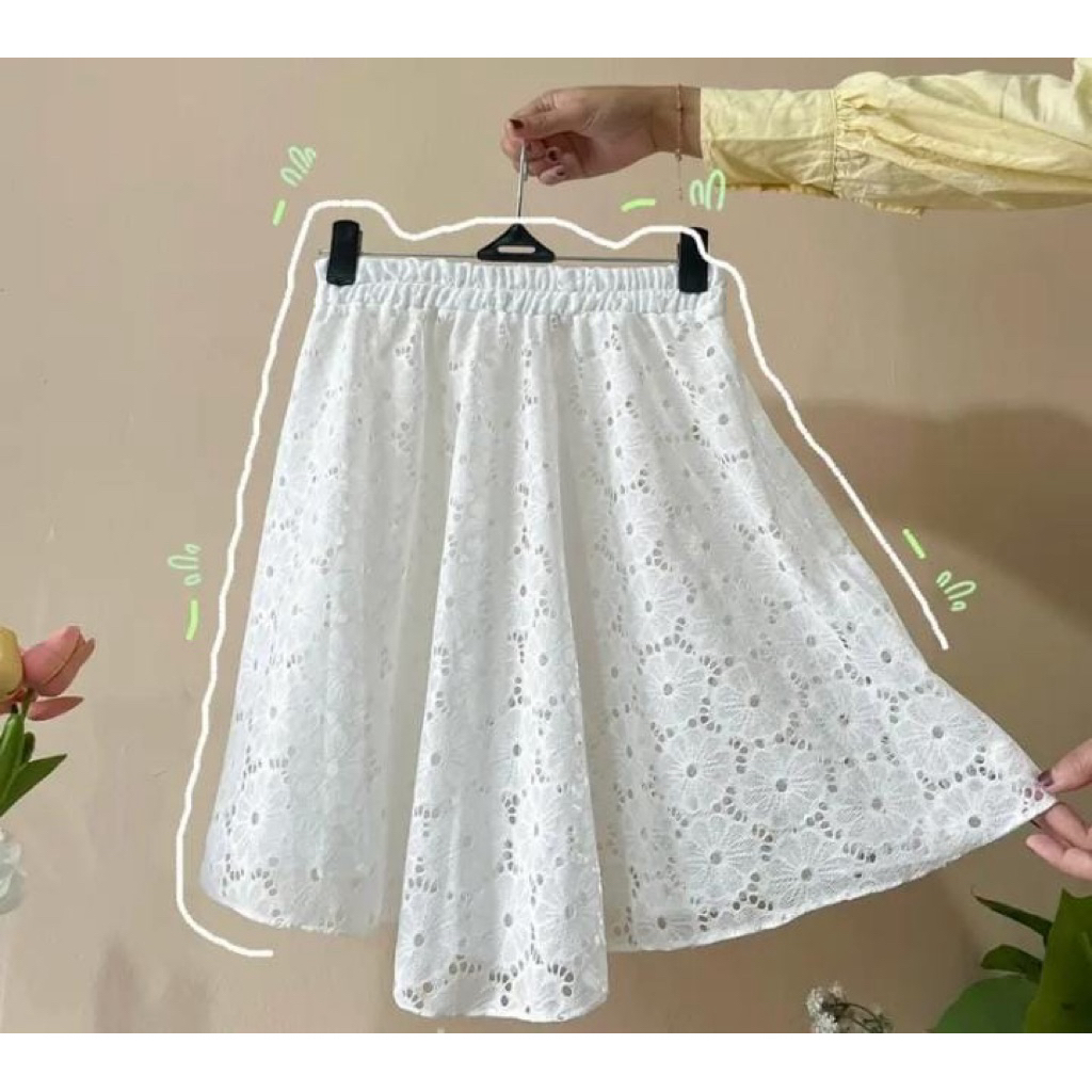 Rok Aline Brukat Lace Skirt Korean Style-OOTD Rok Wanita Remaja