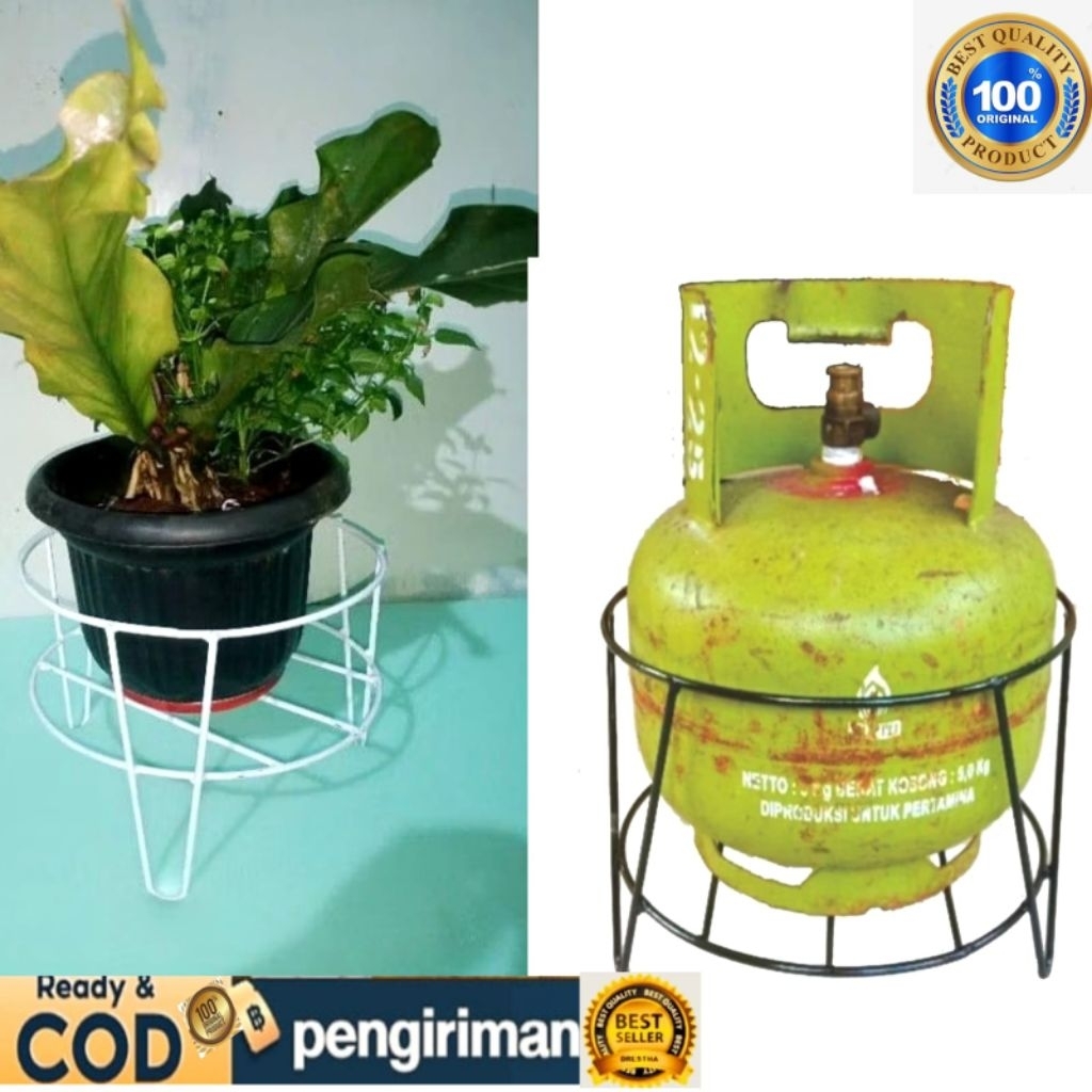 Tatakan gas melon elpiji/tempat gas elpiji D30cmX,tinggi20cm/Rak gas  elpiji bahan besi Antikarat