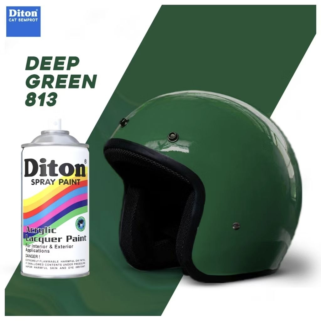 CAT SEMPROT AEROSOL DITON 813 DEEP GREEN COLOURS ACRYLIC LACQUER SPRAY PAINY  WARNA HIJAU TUA