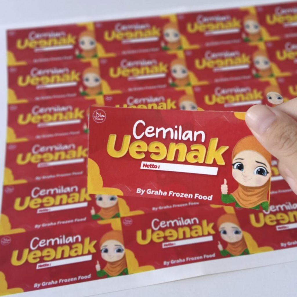 Jasa Cetak Label Stiker Logo Produk Kemasan 2x8 CM