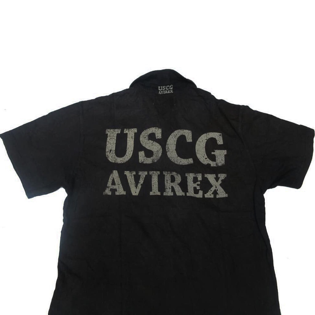 USGC AVIREX POLO SHIRT FULL PRINT BACK AND FRONT  SIZE L  IDR200k