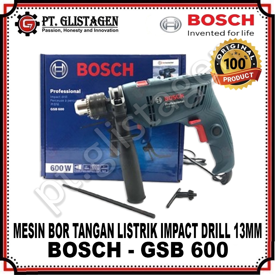 BOSCH GSB-550 GSB-600 Mesin Bor Tangan Listrik Impact 13MM 600Watt GSB 600 Mesin Bor Impact Drill Bo