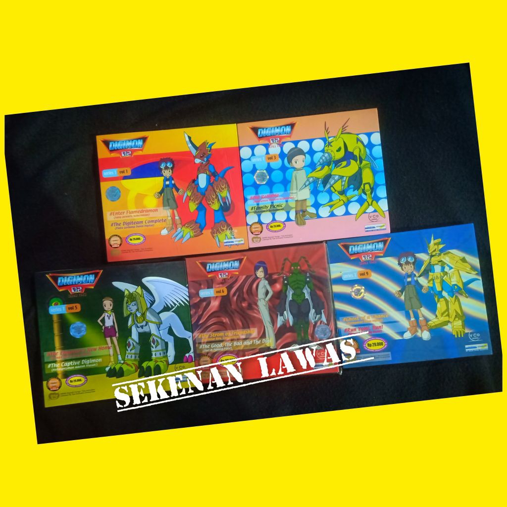 VCD Digimon 02 / Bahasa Indonesia / Seri 1 Vol. 1,3,5,6 (Bagus)