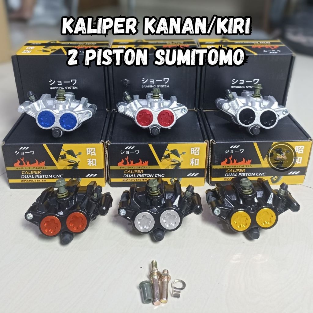 KALIPER 2PISTON KANAN DAN KIRI SUMITOMO UNIVERSAL CALIPER CB GL MP TIGER RXK JUPITER VEGA VARIO BEAT