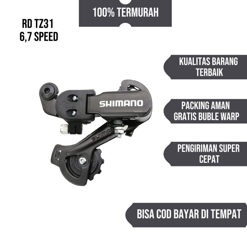 Rear Derailleur RD  Gigi sepeda Shimano Tourney TZ31 6 7 Speed Baut