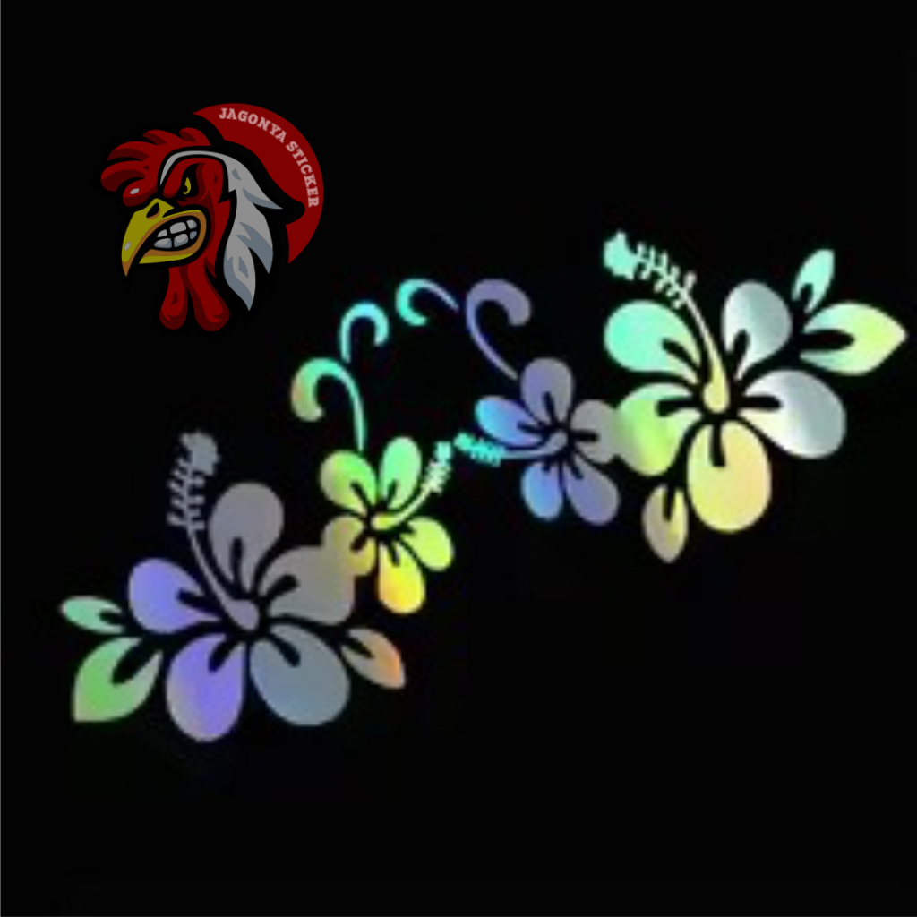 Flower Sticker stiker bunga tribal untuk mobil motor helm bumper hologram