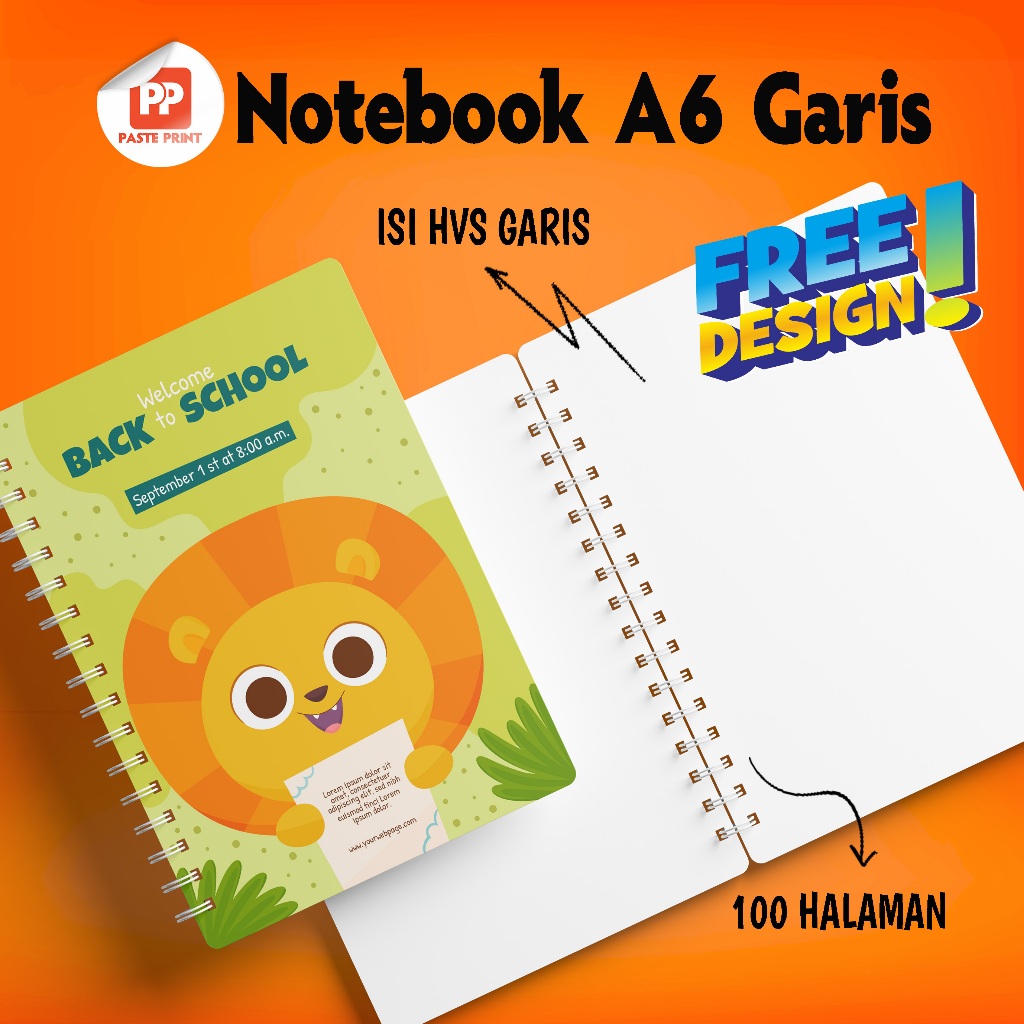 

Cetak Notebook Custom A6 Spiral 100 Halaman