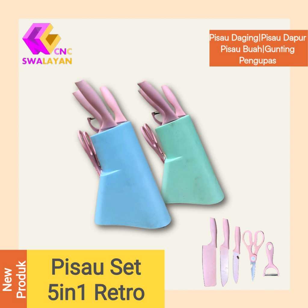 PISAU SET 5IN1/PISAU WARNA WARNI PISAU SET