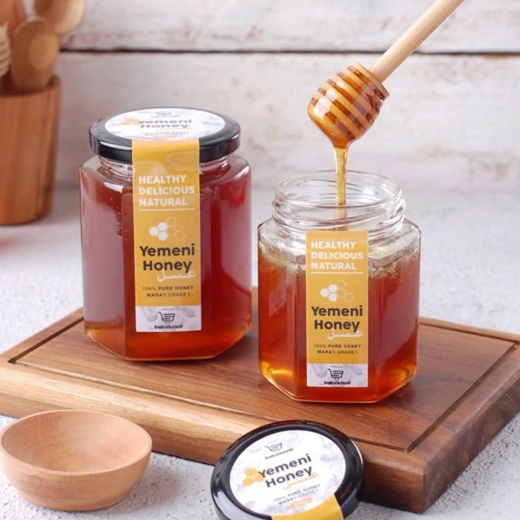 Madu Yaman Yemeni Honey Botol Kaca 250g Free Sendok Kayu