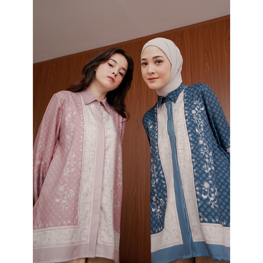 Ederra Biena Top / Atasan Wanita / Kemeja Motif