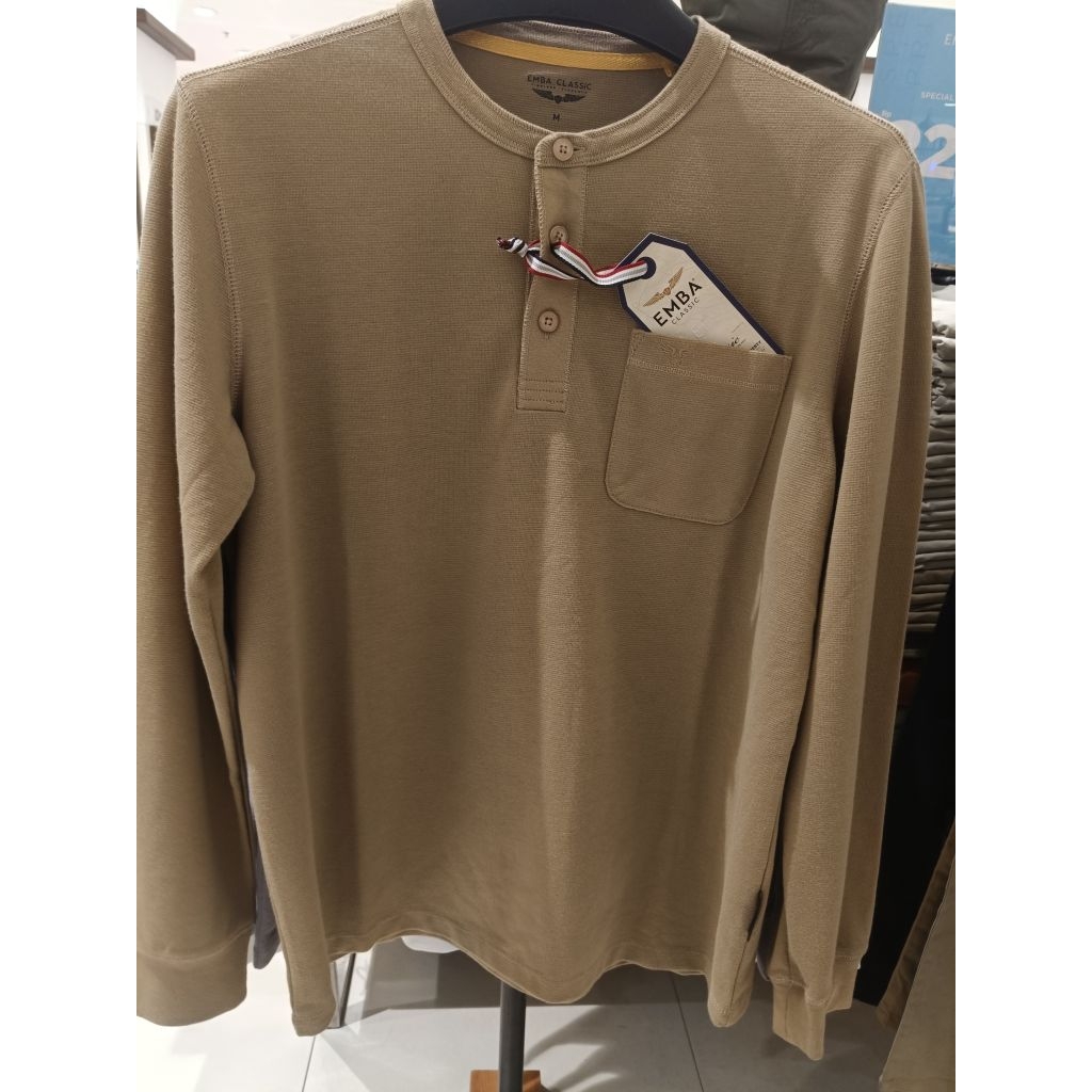 kaos lengan panjang katun tebal Emba ori