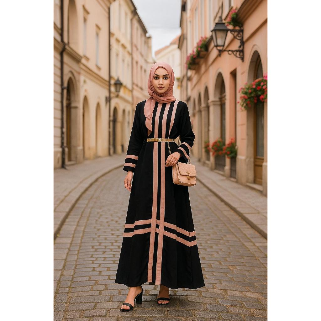Zaphora Dress - Gamis Pesta Hitam  Wanita Jet Black Baju Muslim Pesta