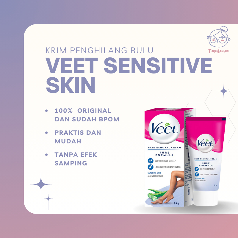 Veet Hair Removal Cream Sensitive Skin / Perontok Bulu Kulit Sensitive