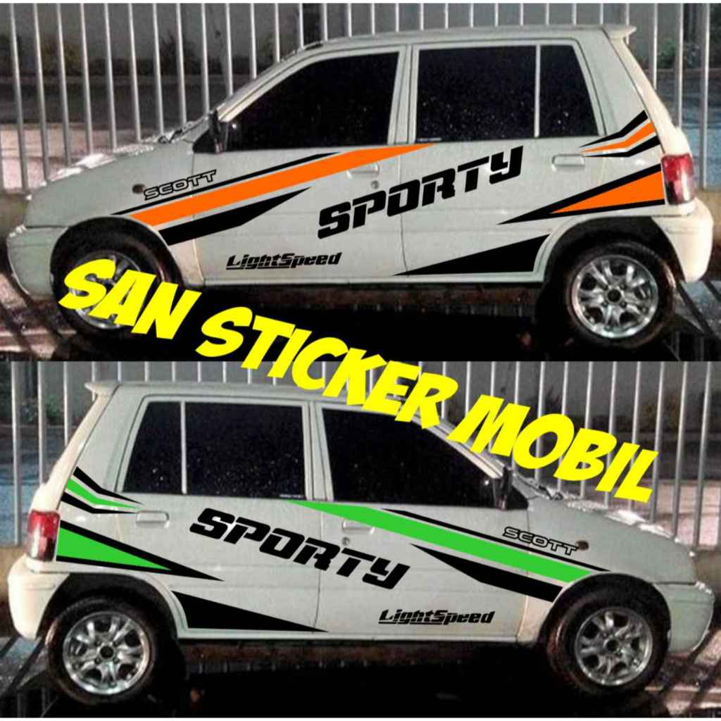 0142 cutting sticker mobil daihatsu ceria th 2004 desain body samping custom nama suka suka bisa