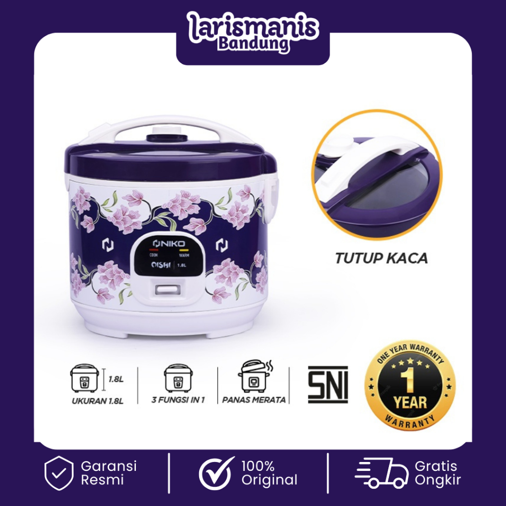 Niko Magic Com Oishi Batik Rice Cooker 1.8 Liter