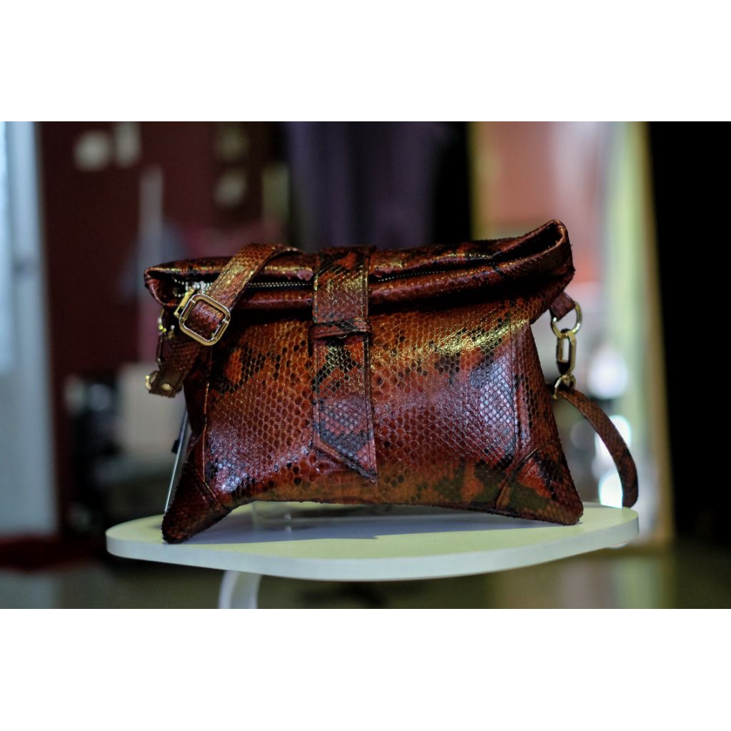 tas kulit ular phyton asli