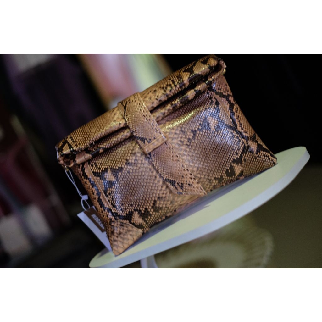 tas kulit ular phyton asli