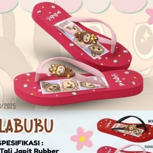 SANDAL JEPIT ANDO ANAK PEREMPUAN LABUBU UNICORN DIVA ANAK