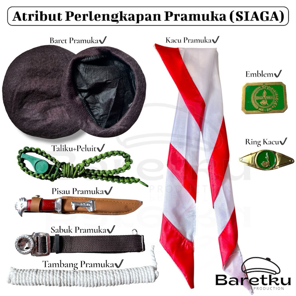 ATRIBUT PERLENGKAPAN PRAMUKA PUTRA PUTRI (SIAGA)