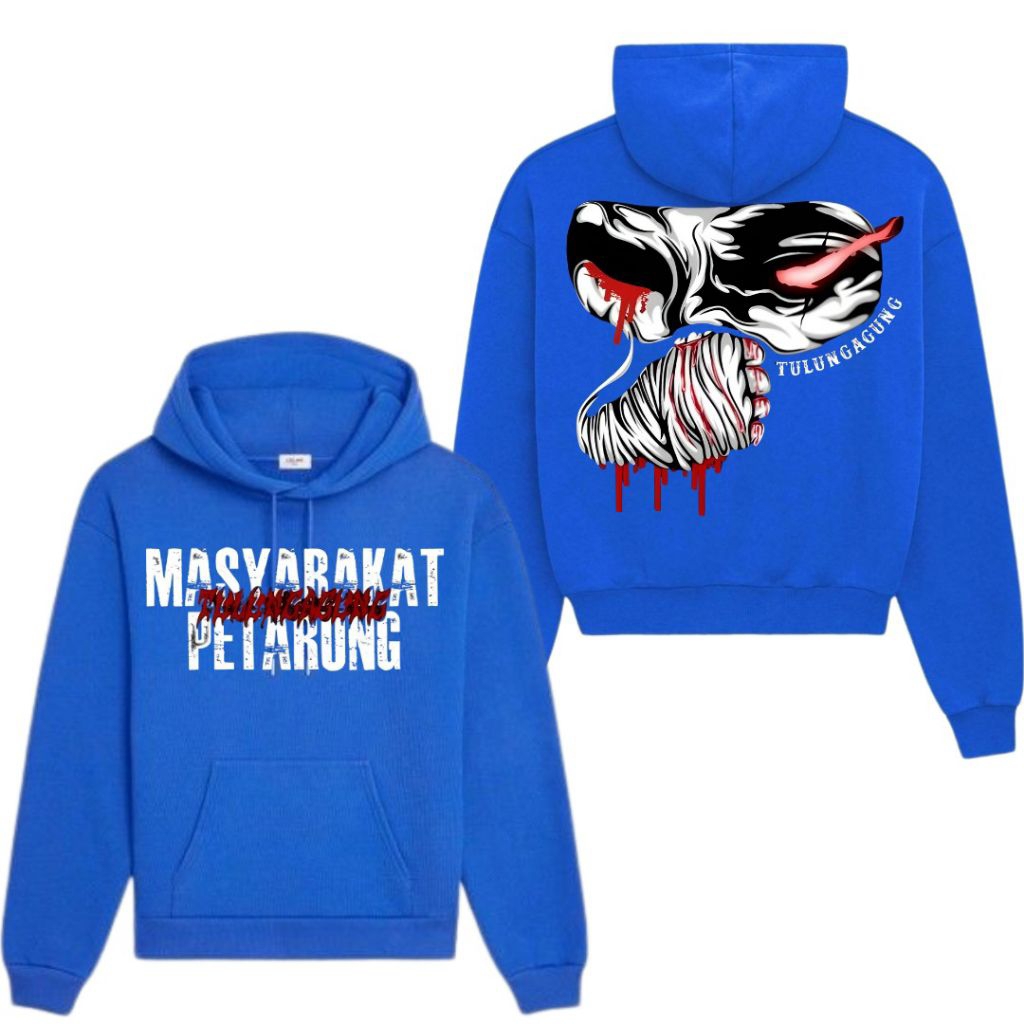 Hoodie masyarakat petarung Tulungagung original - Hoodie masyarakat petarung Tulungagung warna biru